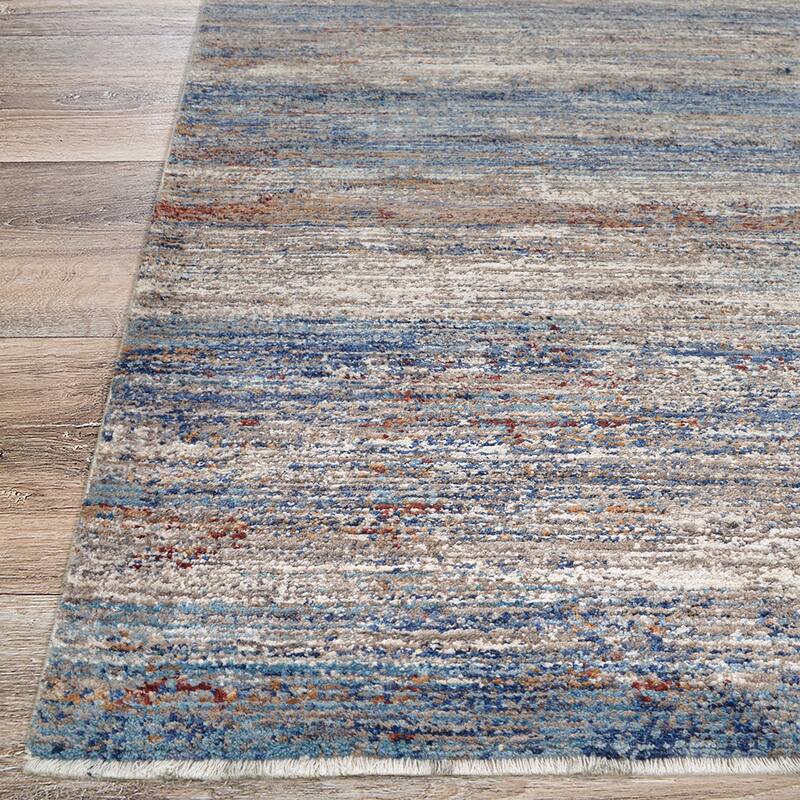 Dream Decor Rugs Remnier Haven Denim Tawny Abstract Fringed Area Rug