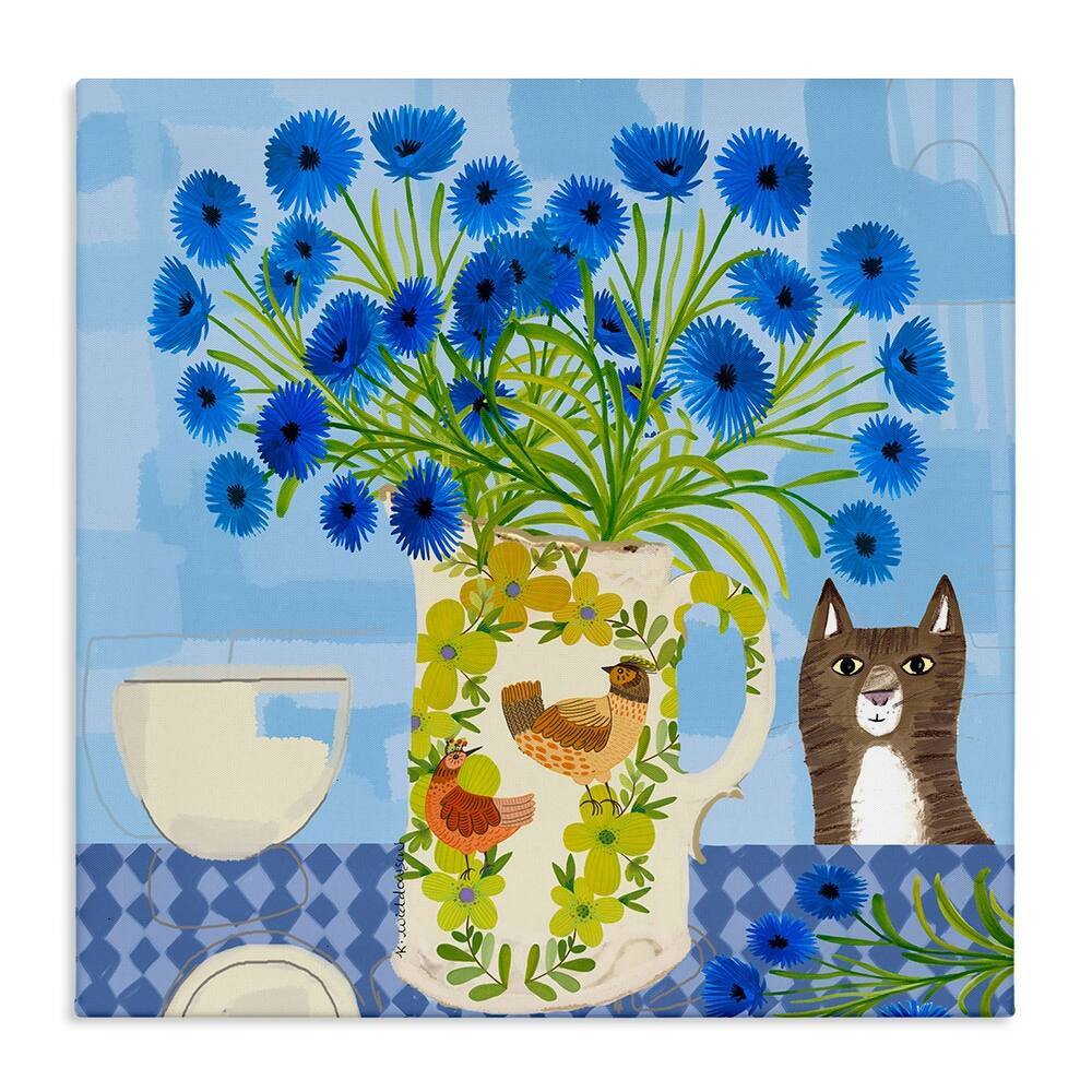 Stupell Whimsical Jug of Cornflowers Canvas Wall Art Design By Kay Widdowson
