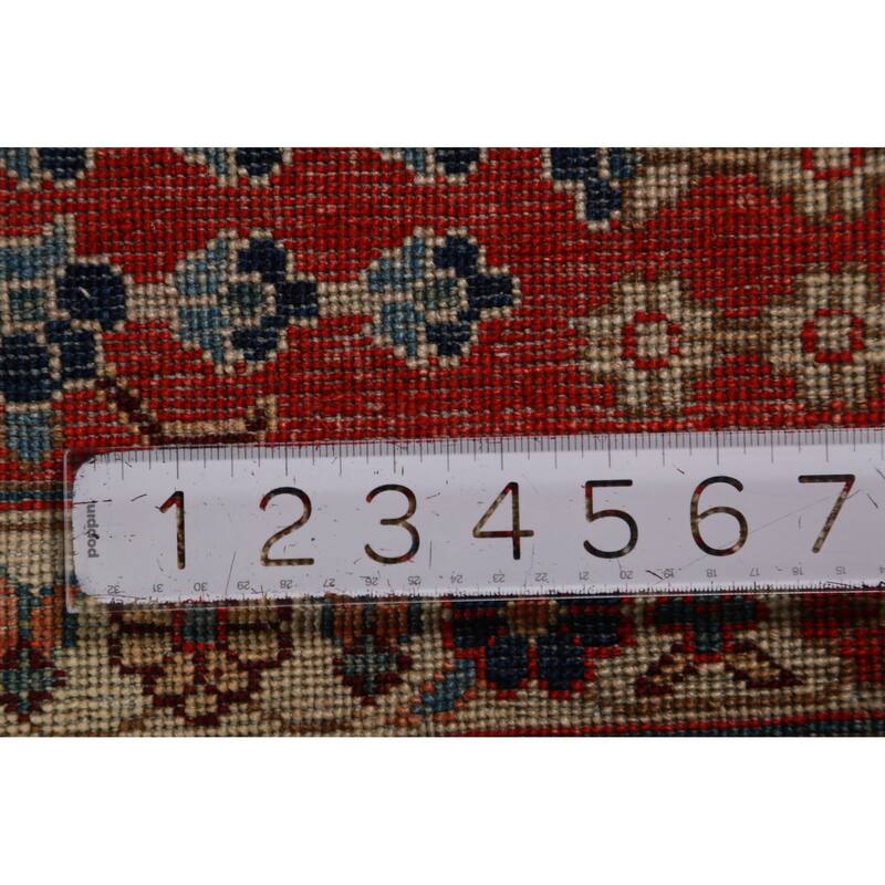Vegetable Dye Navy Blue Heriz Serapi Oriental Rug Handmade Wool Carpet - 8'4"x 9'10"