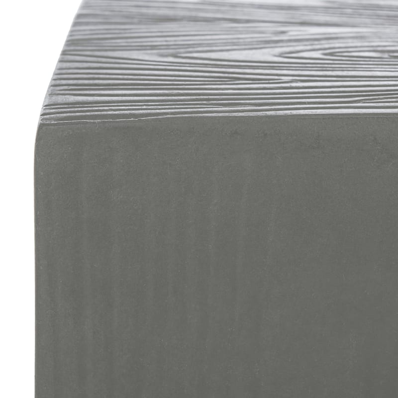 SAFAVIEH Cube Concrete Indoor/ Outdoor Accent Table (Dark Grey) - 14.9"x14.9"x16.5"