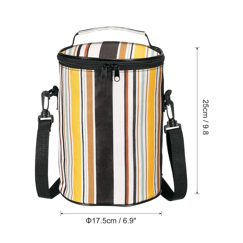 Portable Waterproof Insulated Food Jar Lunch Tote Bag, Multicolor - Multicolor-6.9"x9.8"