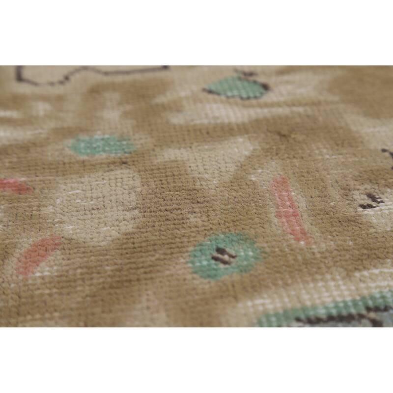 Blue Tabriz Persian Vintage Area Rug Hand-Knotted Wool Carpet - 9'6" x 12'8"