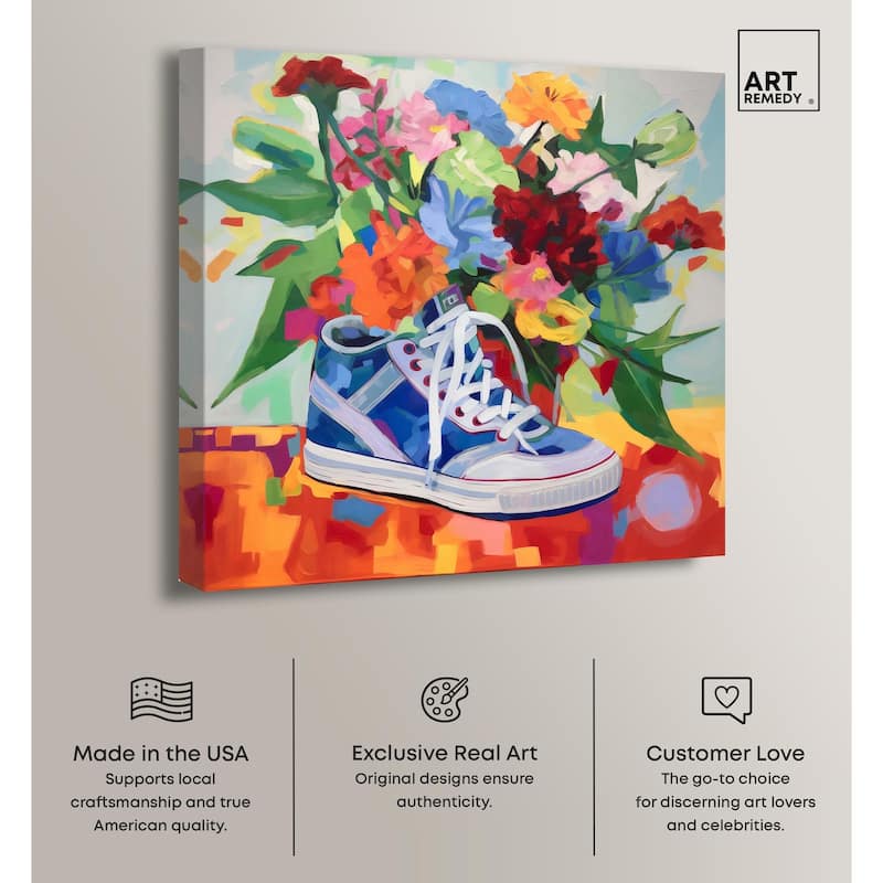 Colorful Sneaker Bouquet Canvas by Art Remedy, Gallery Wrapped