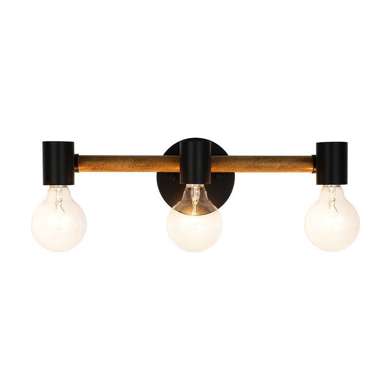 3-Light Industrial Farmhouse Bathroom Vanity Light Wall Sconce - 17.3 Inches