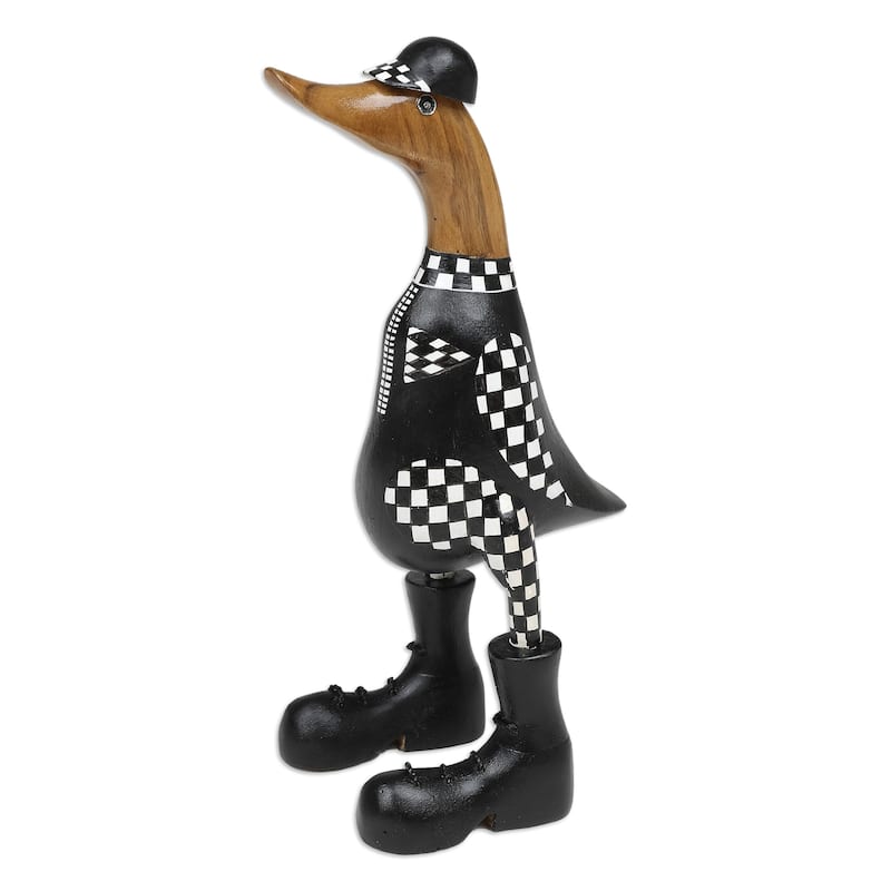 Novica Handmade Racing Duck Bamboo Root And Teak Wood Figurine