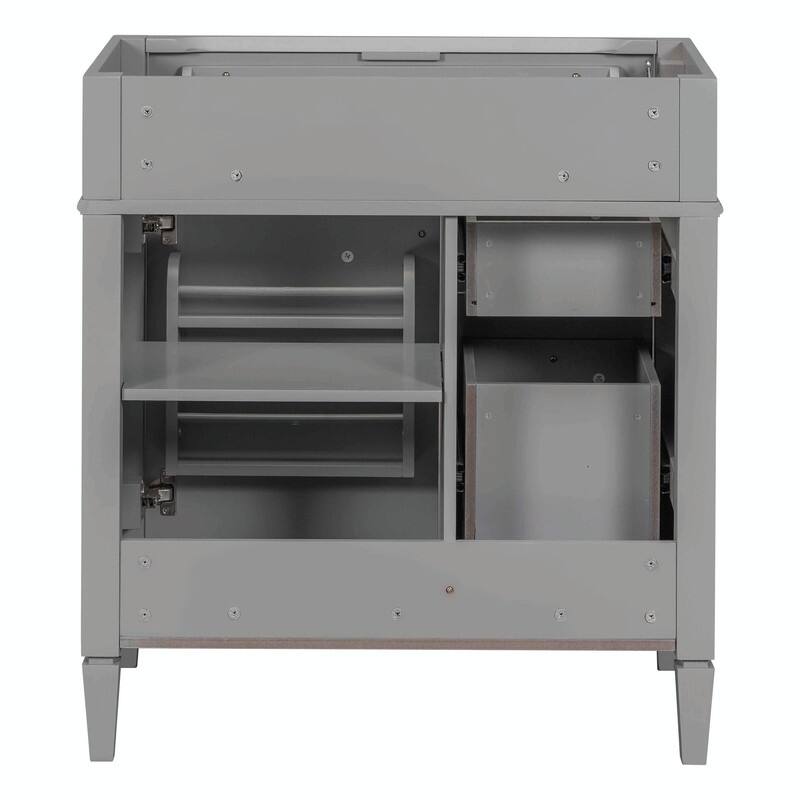 30'' Modern Bathroom Vanity with Top Sink, 2 Drawers and Tip-out Drawer