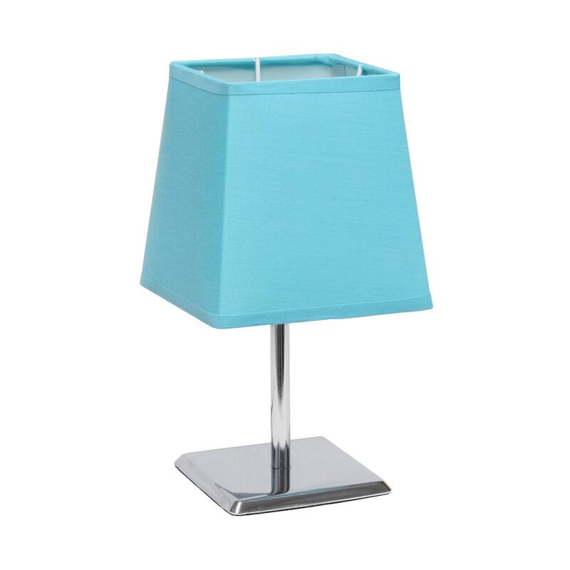 Metal Table Lamp with Geometric Shade - 9.5" - Aqua Blue