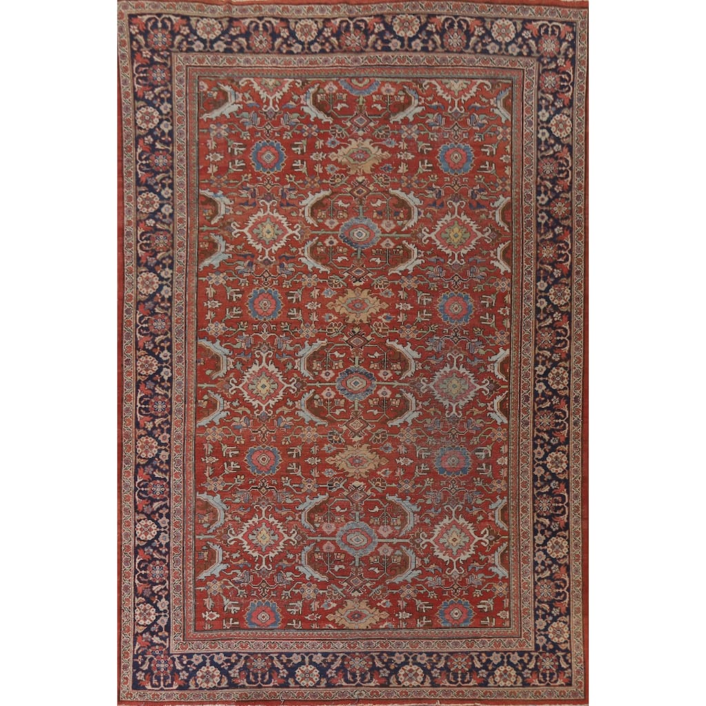 Pre-1900 Antique Mahal Persian Area Rug Handmade Wool Carpet - 7'11"x 11'2"