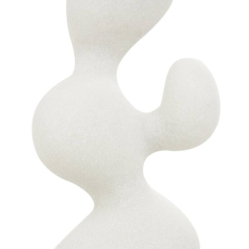 Polystone Abstract Curved Shaped Sculpture with Speckled Texturing - White - Roche River Decor
