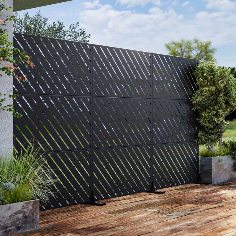 Outdoor Privacy Screen Metal Privacy Screen Panel Free Standing - 72*47