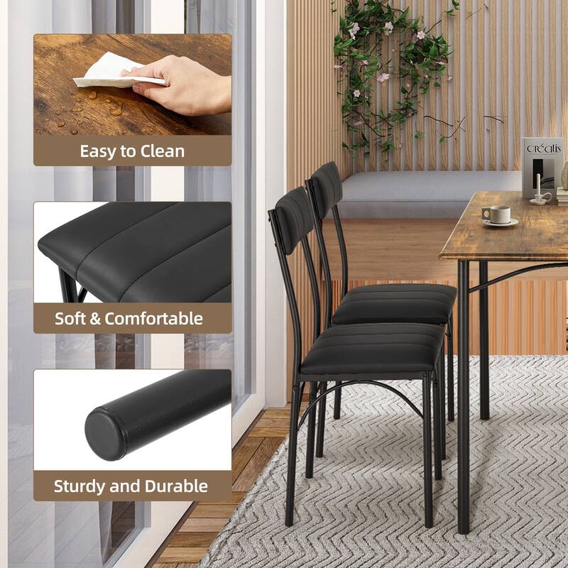 Space-Saving Dining Table Set,Ideal for Small Spaces - Featuring a Stylish Faux Marble or Wood Grain Table with Modern Chairs