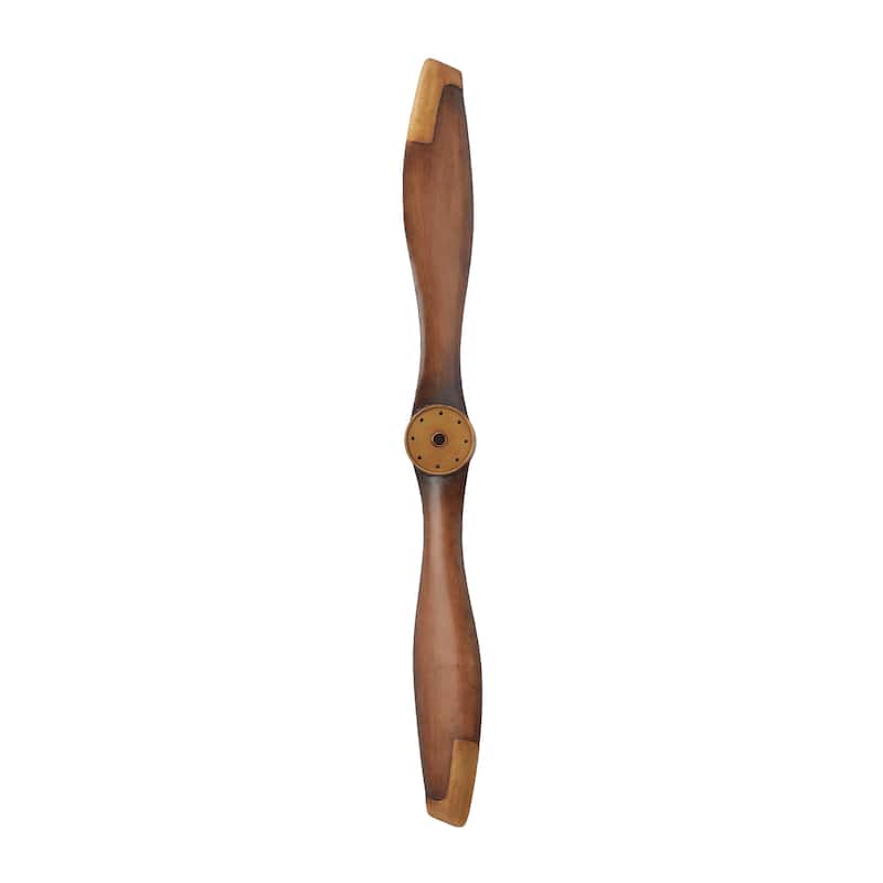 Brown Metal 2 Blade Airplane Propeller Wall Decor with Aviation Detailing