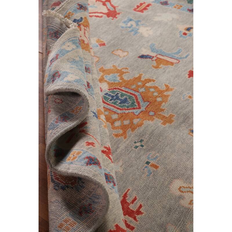 All-Over Oushak Area Rug Wool Carpet - 7'11"x 9'9"