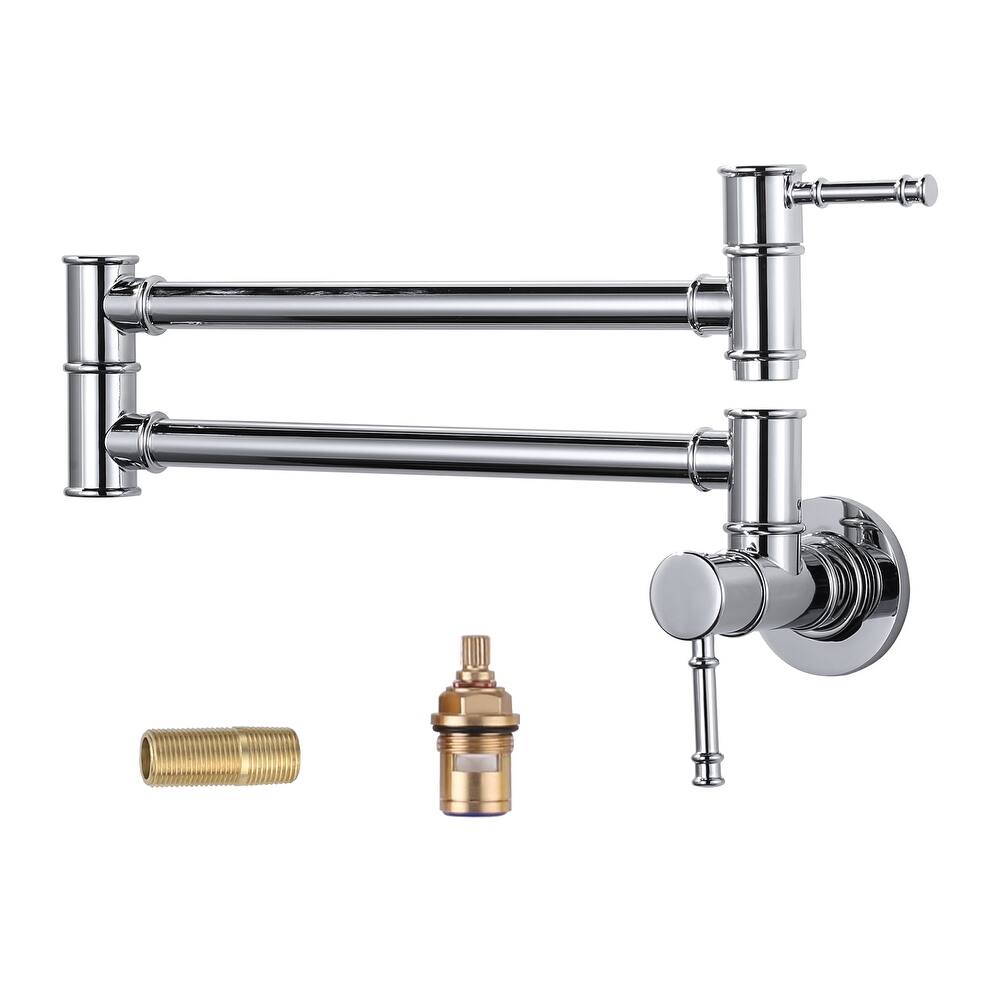 WOWOW 23.5-inch Wall Mount Pot Filler with Double Handle