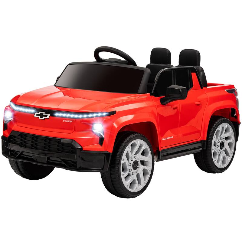 Licensed Qaba Chevrolet Silverado EV RST 12V Ride-On Car, Parent Remote, Soft Start, Music, 3 Speeds, Black