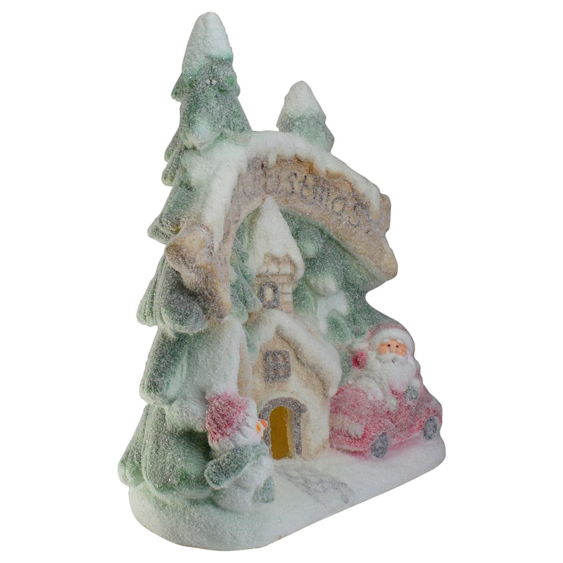 16.5" LED Lighted Glittered Snow-Covered Winter Village Christmas Tabletop Decoration