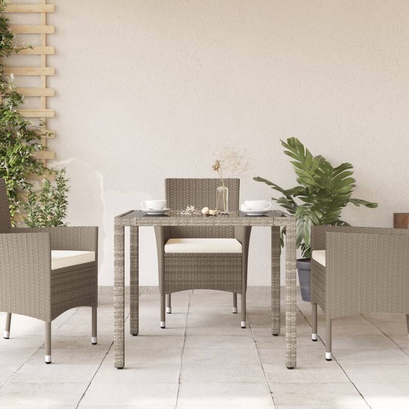 vidaXL Garden Table Set of 4 Light Grey - 35.4 x 35.4 x 29.5