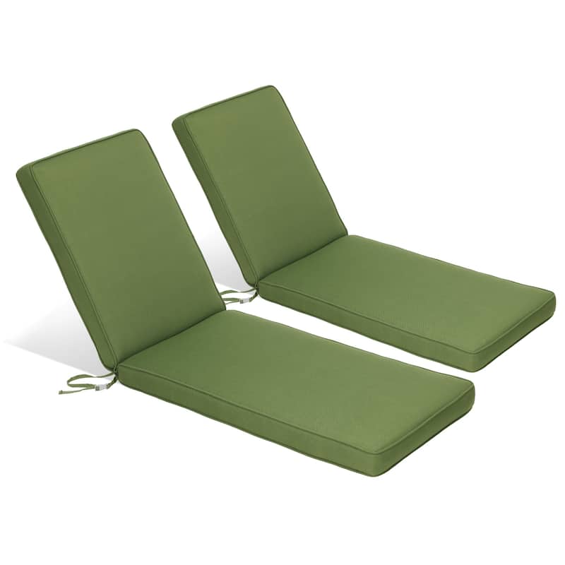 Aoodor Patio Chaise Lounger Cushions Set of 2, Olefin Fabric, Water-Resistant, 72x21x3 Inches(Only Cushions)