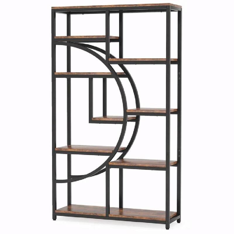 Versatile Freestanding Bookshelf - Geometric Design Display Bookcas