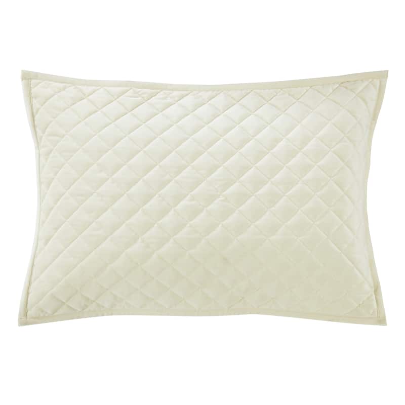 HiEnd Accents Velvet Diamond Quilted Pillow Sham Set, 2PC