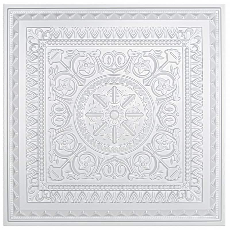 Art3d 2x2ft PVC Decorative Ceiling Tile,Drop In 3D Ceiling Panel,12Pcs,48 sq ft - White