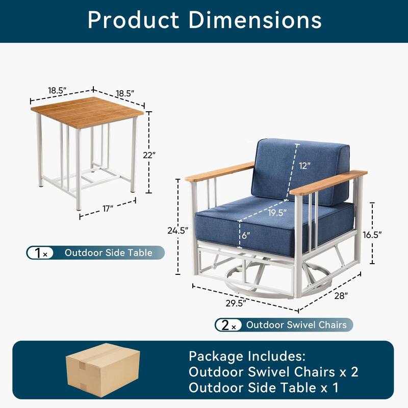 Outdoor Patio Funiture Set with Extra-Thick Seat cushion