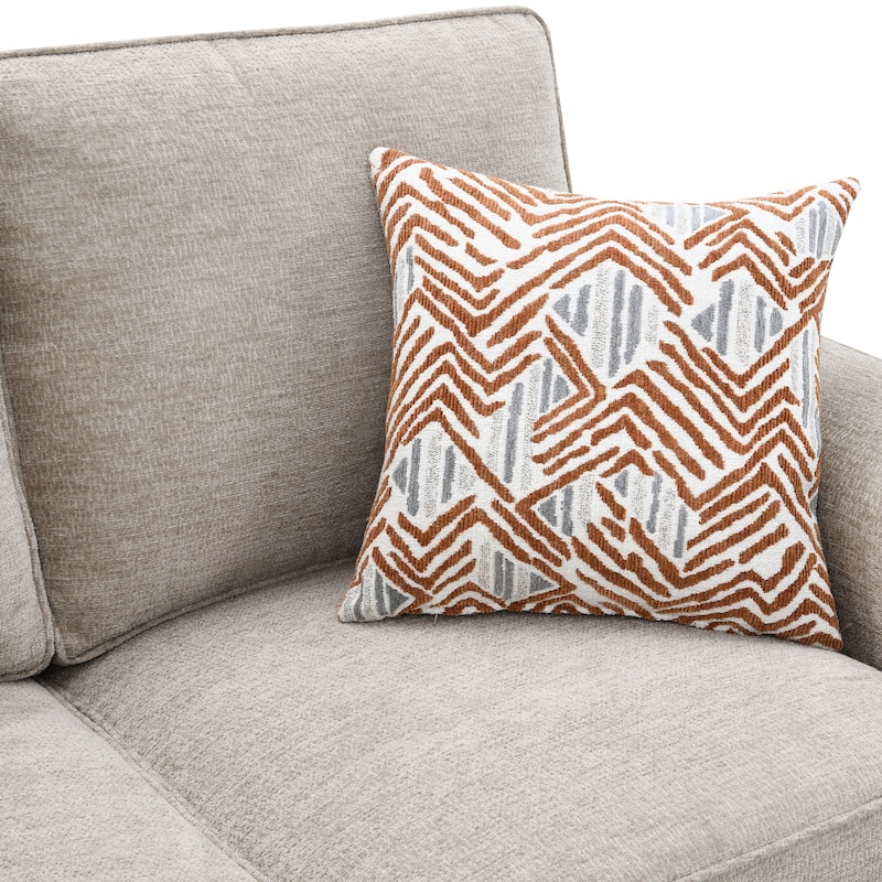 Furniture of America Maevy Chenille Loveseat with Accent Pillows