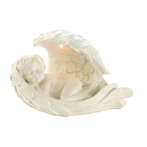 Home Peaceful Solar Cherub Figurine