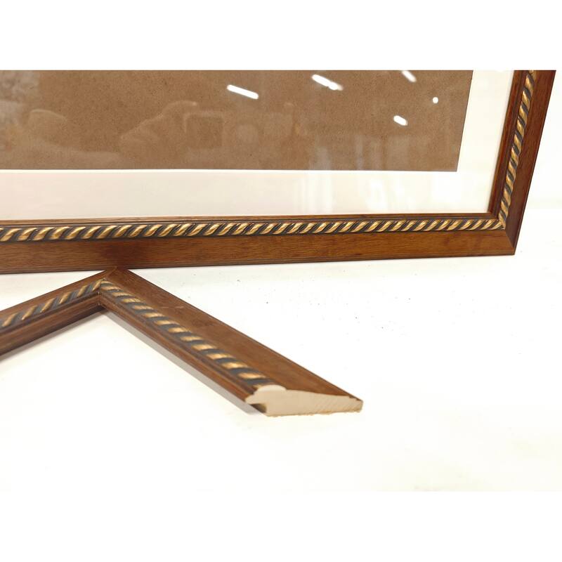 Solid Wood Picture Frame - Replaceable Canvas Art Frame with Organic Glass, Elegant Framed Wall Decor for Living Room