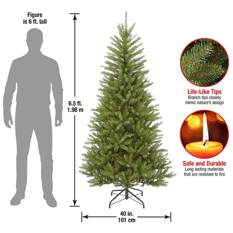 National Tree Company Slim Dunhill Fir 6.5' Clear-Lit Artificial Christmas Tree - 24