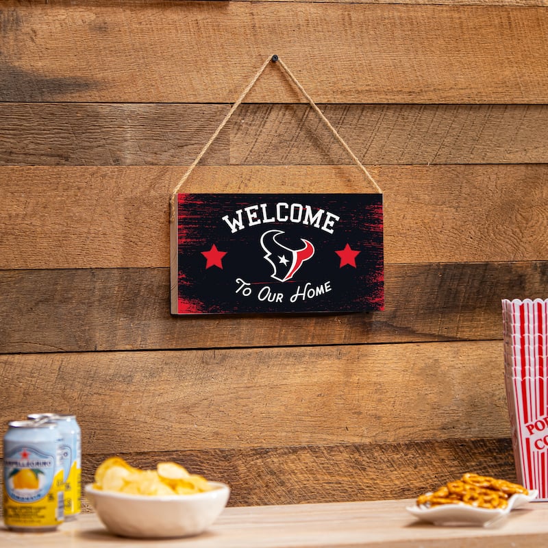 Houston Texans Wooden Door Decor Wall Sign - Multi-Color - 6 x 11