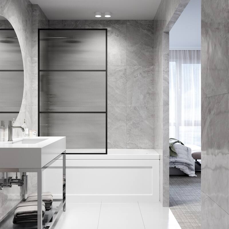 Vigo VG6090FL3462 Divide 62" High x 34" Wide Shower Screen Framed Tub