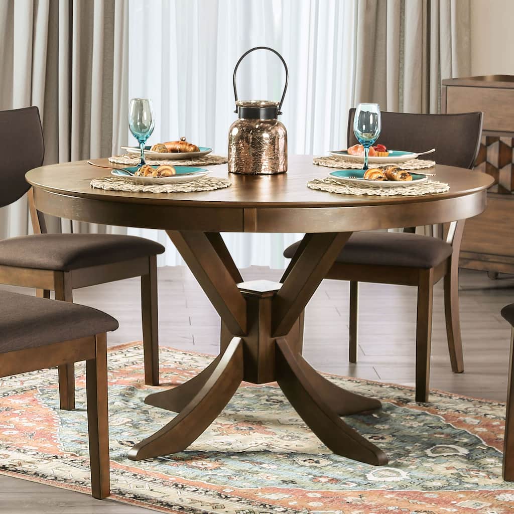 Furniture of America Oskam I Traditional Walnut 53-inch Dining Table
