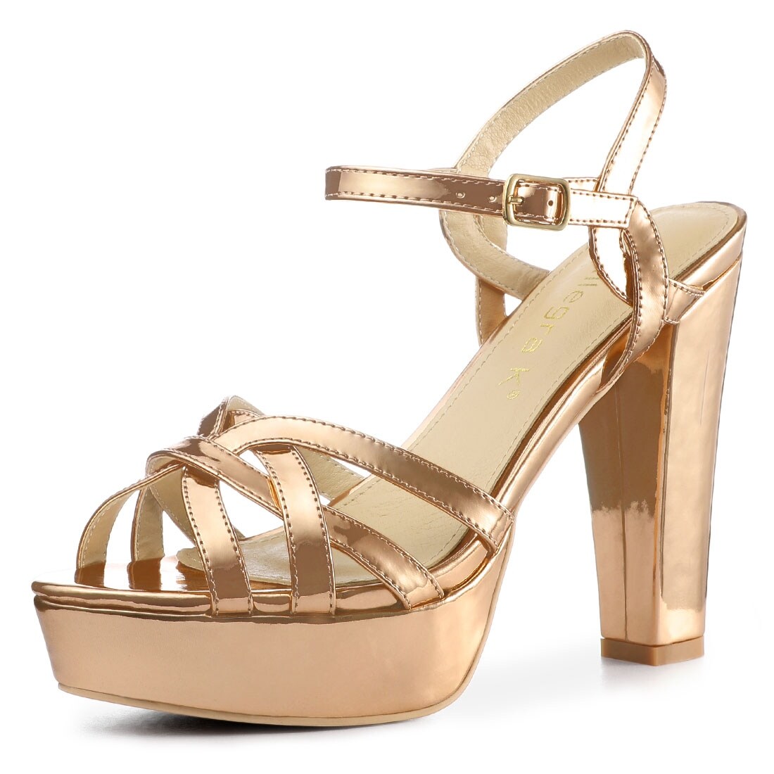 metallic high heel shoes