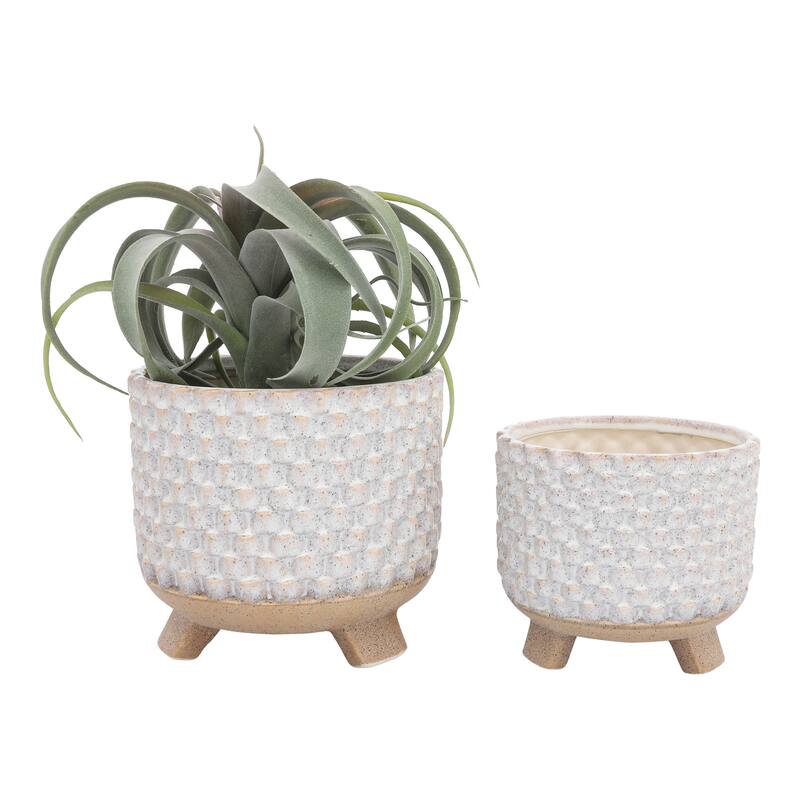 Sagebrook Home Artisan Crafted Ceramic Planter Set