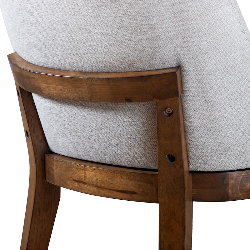 Furniture of America Leopold Rounded Solid Wood Dining Chairs (Set of 2)