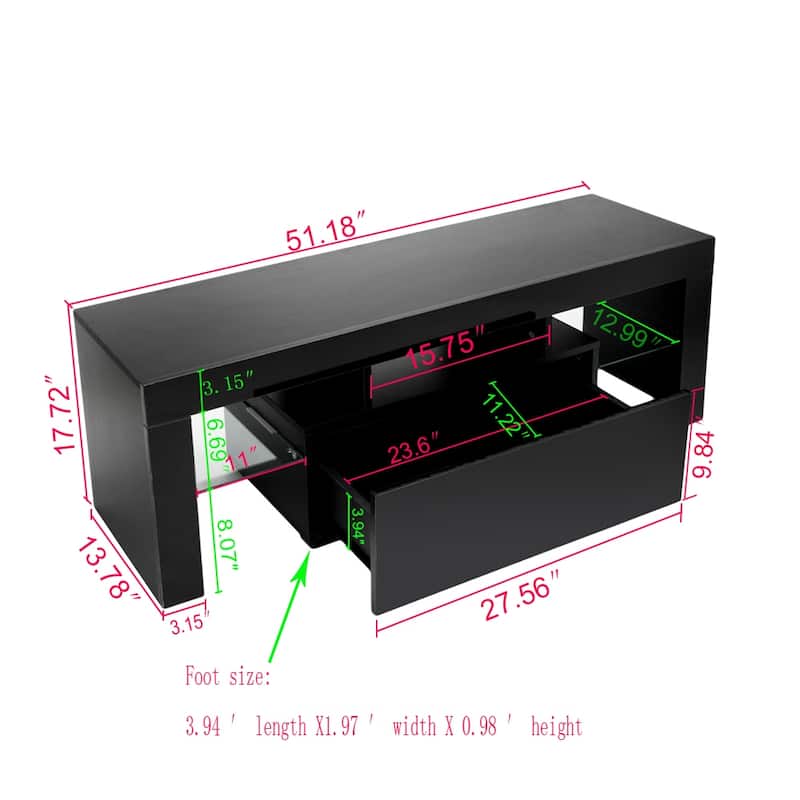 Elegant Household Decoration LED TV Cabinet with Single Drawer