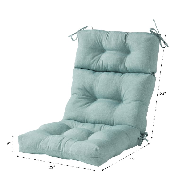 Solid Heathered 44-in x 22-in Outdoor High-Back Chair Cushion (Set of 2) (Cushions Only)