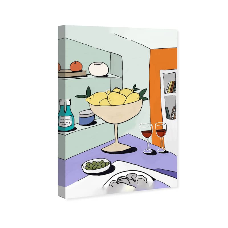 Wynwood Studio Canvas Drinks and Spirits Just Cheers Orange and Light Green Modern & Contemporary Wall Art Canvas Print