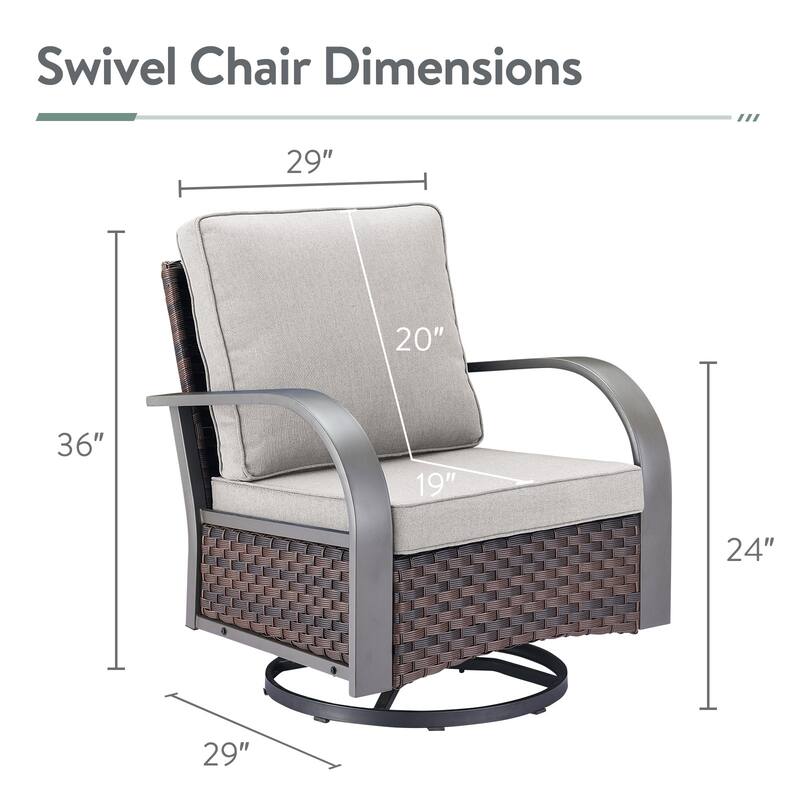 Patio Wicker Swivel Chair Funitre Set