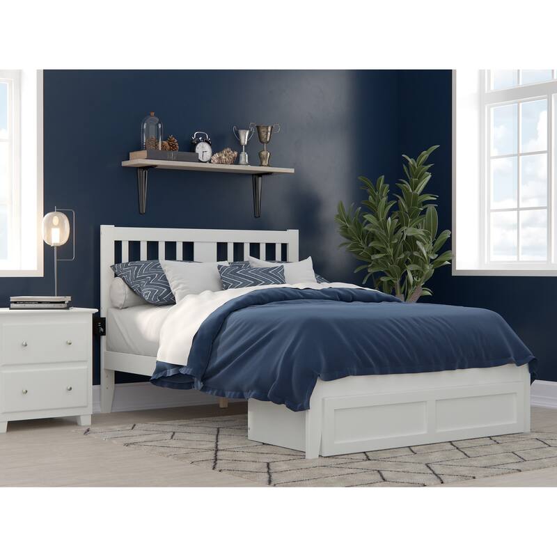 Tahoe Bed with Foot Drawer and USB Turbo Charger - White - Full