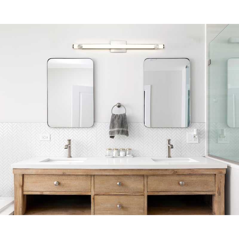Bowman 36 Inch LED Vanity Brushed Nickel Acrylic Lens - Brushed Nickel
