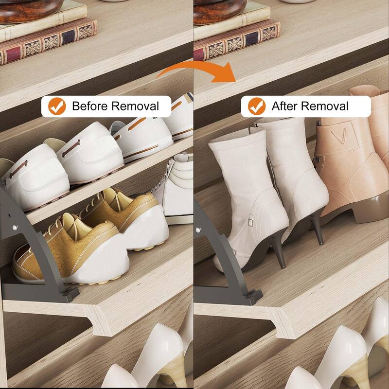 Shoe Cabinet with 3/2/4 Flip Drawers, Modern Shoe Storage for Entryway, Wooden Shoe Organizer Cabinet