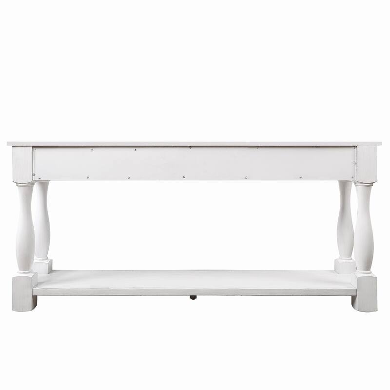 63inch Long Wood Console Table with 3 Drawers and 1 Bottom Shelf
