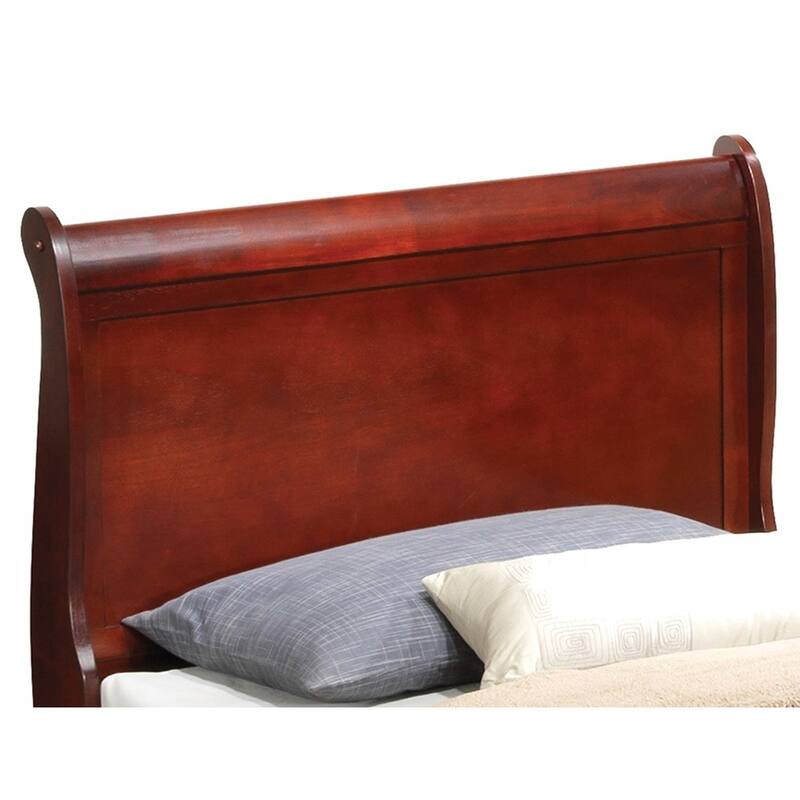 Wooden Sleigh Twin Platform Bed - 87" - Brown