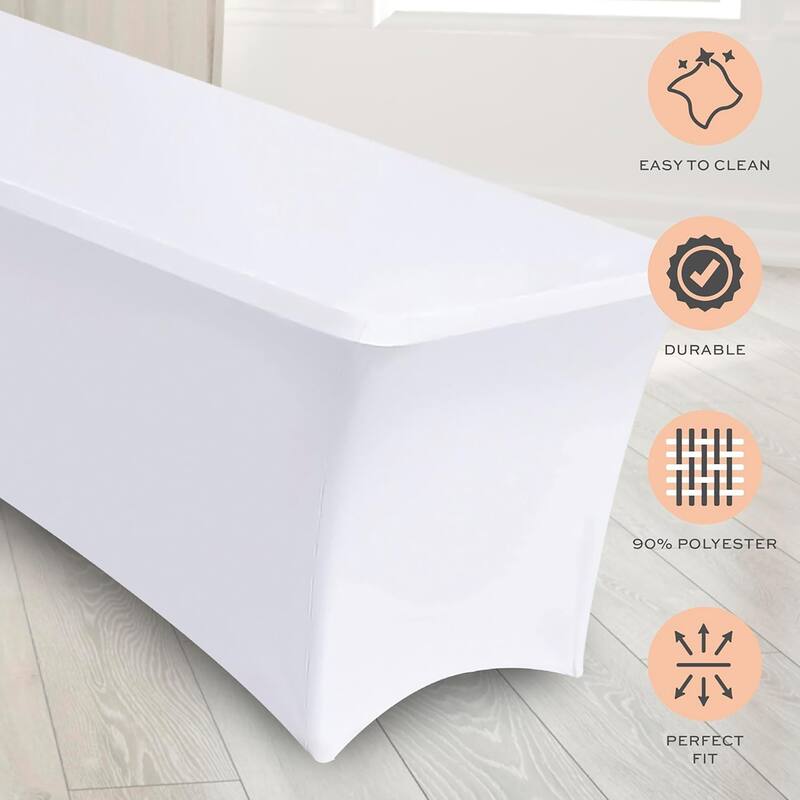 Stretch Spandex Table Covers, 2 Pack Fitted Tablecloths for Rectangle Tables