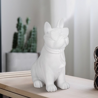 Sagebrook Home 10" Solid Color Cool Shades Novelty Boston Terrier - 7" x 5" x 10"