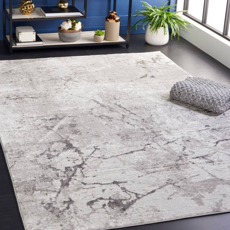 SAFAVIEH Meadow Vilma Modern Abstract Rug - 4' x 6' - Grey/Dark Grey