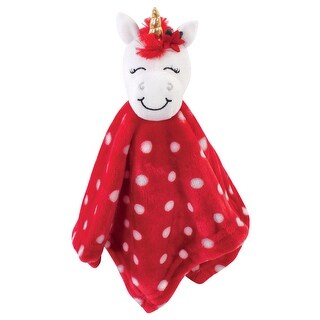 Hudson Baby Infant Animal Face Security Blanket, Christmas Unicorn, One Size - Christmas Unicorn - One Size