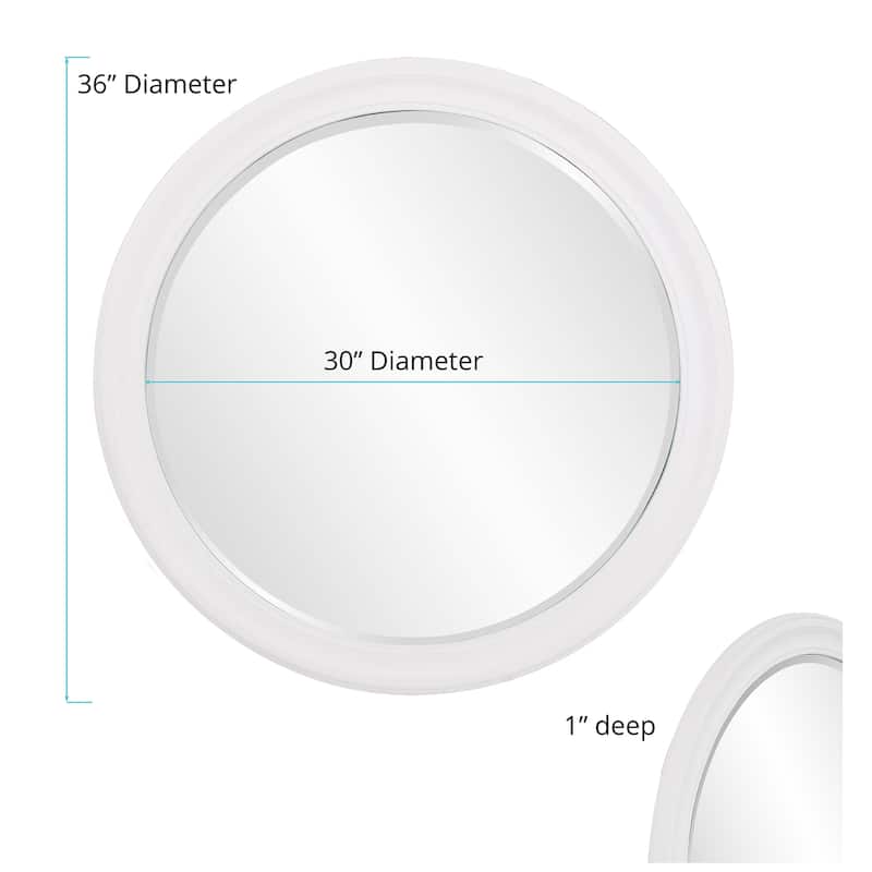 Allan Andrews George Matte White Round Wall and Accent Mirror